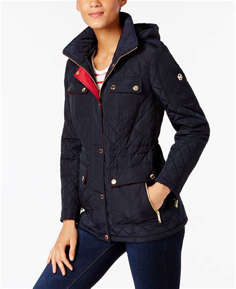 michael kors quilted jacket ladies|michael kors anorak jacket women.